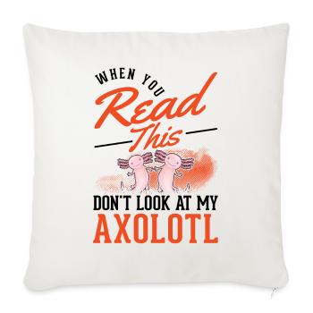 Axolotl cadeau amphibien axolotl - Housse de coussin décorative 45 x 45 cm - blanc nature - Devant
