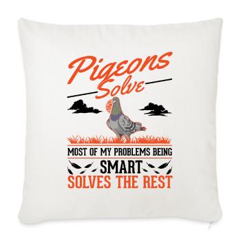 Pigeon cadeau Pigeon amateur pigeon voyageur - Housse de coussin décorative 45 x 45 cm - blanc nature - Devant
