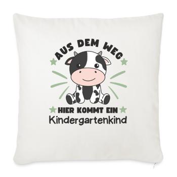 Aus Dem Weg Hier Kommt Ein Kindergartenkind Kuh - Sofakissenbezug 45 x 45 cm - Naturweiß  - Vorne
