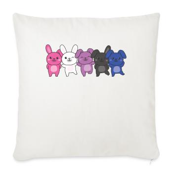 Genderfluid Flag Pride LGBTQ Cute Bunny Bunny Bunch - Sofa pillowcase 17,3'' x 17,3'' (45 x 45 cm) - natural white - Front