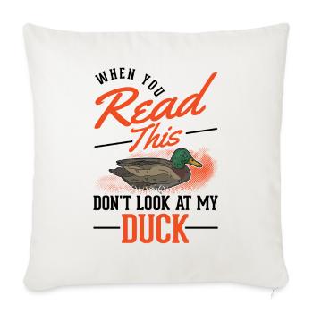 Canard amant cadeau éleveur de canard - Housse de coussin décorative 45 x 45 cm - blanc nature - Devant