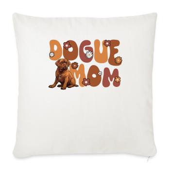 Dogue de Bordeaux Groovy Dogue Mom - Housse de coussin décorative 45 x 45 cm - blanc nature - Devant