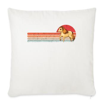 Poney Shetland Rétro - Housse de coussin décorative 45 x 45 cm - blanc nature - Devant