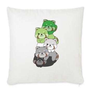 Aromantisme Drapeau Fierté LGBTQ Mignon Panda roux - Housse de coussin décorative 45 x 45 cm - blanc nature - Devant