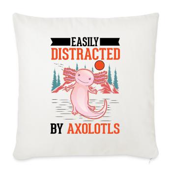 Facilement distrait par les axolotls Amphibien à queue - Housse de coussin décorative 45 x 45 cm - blanc nature - Devant