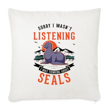 Seal Gift Sea Lion Seal Sea Lion - Sofa pillowcase 17,3'' x 17,3'' (45 x 45 cm) - natural white - Front