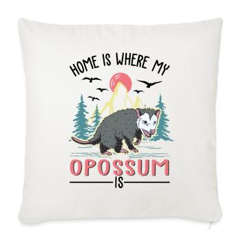 Home is where my opossum is possum - Sofa pillowcase 17,3'' x 17,3'' (45 x 45 cm) - natural white - Front