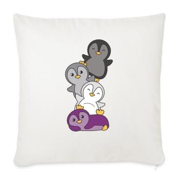 Asexual Flag Pride LGBTQ Cute Penguin Bunch - Sofa pillowcase 17,3'' x 17,3'' (45 x 45 cm) - natural white - Front