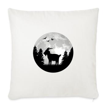 Chèvres, Lune, Chèvre Hôte, Chèvre - Housse de coussin décorative 45 x 45 cm - blanc nature - Devant