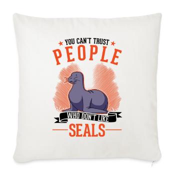 Seal Gift Sea Lion Seal Sea Lion - Sofa pillowcase 17,3'' x 17,3'' (45 x 45 cm) - natural white - Front