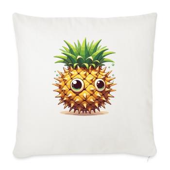 Pineapple puffer fish funny animal made of vegetables - Sofa pillowcase 17,3'' x 17,3'' (45 x 45 cm) - natural white - Front