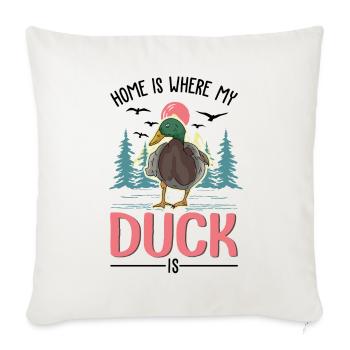La maison, c’est là où sont mes canards - Housse de coussin décorative 45 x 45 cm - blanc nature - Devant