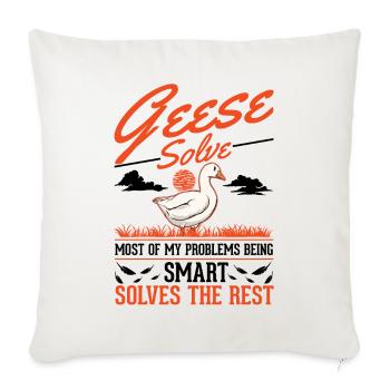 Geese Gift, Goose Lover, Goose Breeder - Sofa pillowcase 17,3'' x 17,3'' (45 x 45 cm) - natural white - Front