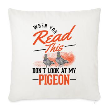 Pigeon cadeau Pigeon amateur pigeon voyageur - Housse de coussin décorative 45 x 45 cm - blanc nature - Devant