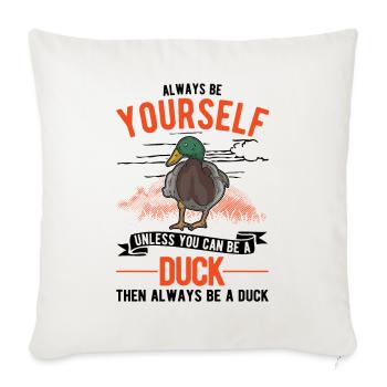 Ducks Gift Duck Duck Breeder - Sofa pillowcase 17,3'' x 17,3'' (45 x 45 cm) - natural white - Front