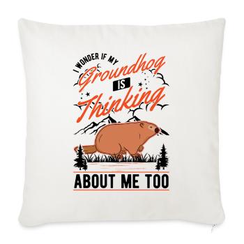 Marmotte Jour de la marmotte marmotte - Housse de coussin décorative 45 x 45 cm - blanc nature - Devant