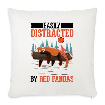 Panda roux Cadeau Panda roux - Housse de coussin décorative 45 x 45 cm - blanc nature - Devant