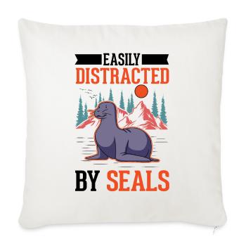 Easily distracted by Seal Seal Sea Lion - Sofa pillowcase 17,3'' x 17,3'' (45 x 45 cm) - natural white - Front