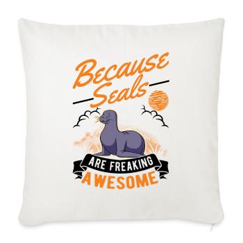 Seal Gift Seal Sea Lion - Sofa pillowcase 17,3'' x 17,3'' (45 x 45 cm) - natural white - Front