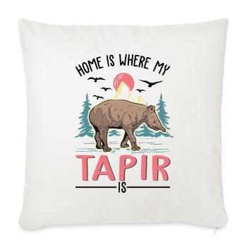 La maison est là où se trouve mon tapir - Housse de coussin décorative 45 x 45 cm - blanc nature - Devant