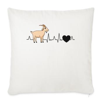 Battement de cœur des chèvres Chèvre hôte Chèvre - Housse de coussin décorative 45 x 45 cm - blanc nature - Devant