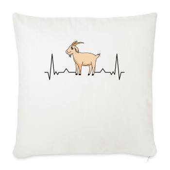 Battement de cœur des chèvres Chèvre hôte Chèvre - Housse de coussin décorative 45 x 45 cm - blanc nature - Devant