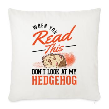 Hedgehog Gift Spiny Hedgehog - Sofa pillowcase 17,3'' x 17,3'' (45 x 45 cm) - natural white - Front