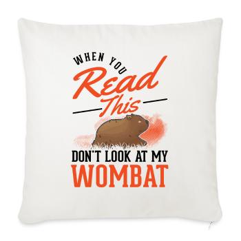 Cadeau Wombat australien - Housse de coussin décorative 45 x 45 cm - blanc nature - Devant