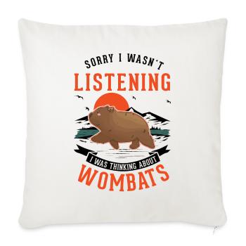 Wombat, Australie - Housse de coussin décorative 45 x 45 cm - blanc nature - Devant