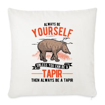 Soyez toujours vous-même Tapir Flachlandtapir - Housse de coussin décorative 45 x 45 cm - blanc nature - Devant