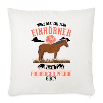 Freiberger Pferd Einhorn - Sofakissenbezug 45 x 45 cm - Naturweiß  - Vorne