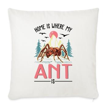 La maison, c’est là où sont mes fourmis - Housse de coussin décorative 45 x 45 cm - blanc nature - Devant