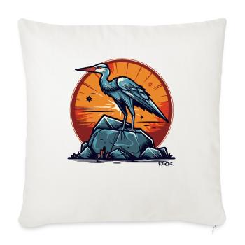 La fierté de l’oiseau-grue - Housse de coussin décorative 45 x 45 cm - blanc nature - Devant