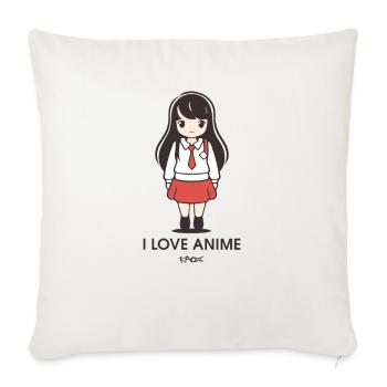 Love for anime - Sofa pillowcase 17,3'' x 17,3'' (45 x 45 cm) - natural white - Front