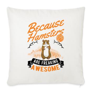 Hamster Gift Dwarf Hamster Gold Hamster - Sofa pillowcase 17,3'' x 17,3'' (45 x 45 cm) - natural white - Front