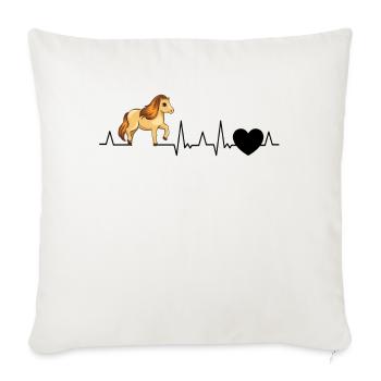 Shetland Pony Heartbeat - Sofa pillowcase 17,3'' x 17,3'' (45 x 45 cm) - natural white - Front