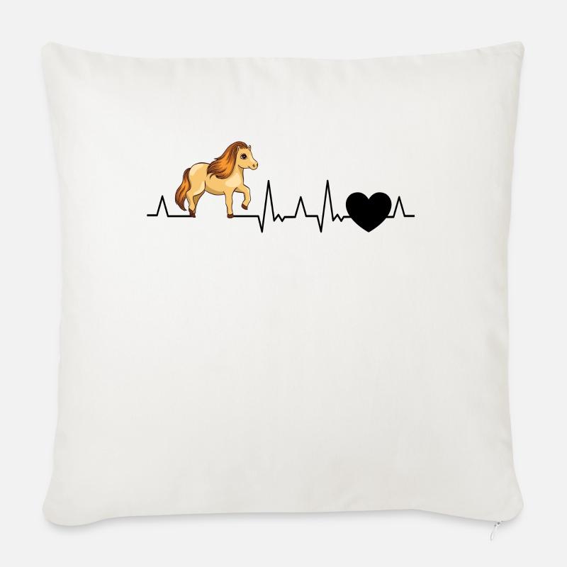 Shetland Pony Heartbeat - Sofa pillowcase 17,3'' x 17,3'' (45 x 45 cm) - natural white