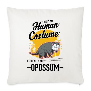 Opossum Costume Humain Possum Halloween Beutelratte - Housse de coussin décorative 45 x 45 cm - blanc nature - Devant