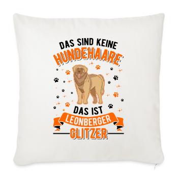 Leonberger Glitzer - Sofakissenbezug 45 x 45 cm - Naturweiß  - Vorne