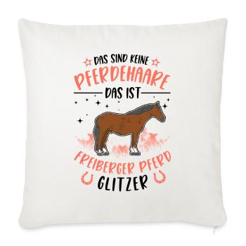 Freiberger Pferd Glitzer - Sofakissenbezug 45 x 45 cm - Naturweiß  - Vorne