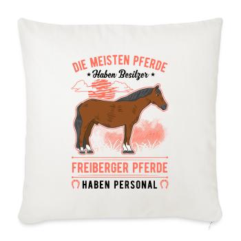 Freiberger Pferd Personal - Sofakissenbezug 45 x 45 cm - Naturweiß  - Vorne