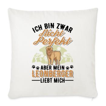 Leonberger Geschenk - Sofakissenbezug 45 x 45 cm - Naturweiß  - Vorne