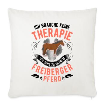 Freiberger Pferd Therapie - Sofakissenbezug 45 x 45 cm - Naturweiß  - Vorne