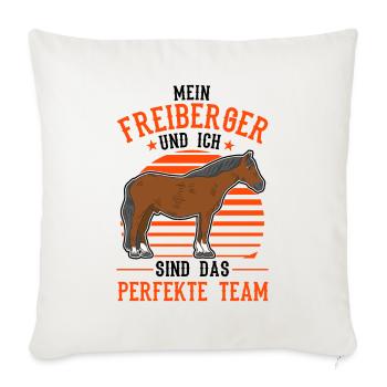 Freiberger Pferd und ich Sind das perfekte Team - Sofakissenbezug 45 x 45 cm - Naturweiß  - Vorne