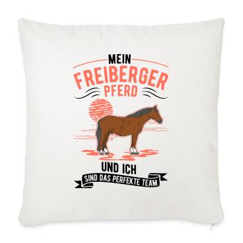 Freiberger Pferd und ich Perfektes Team - Sofakissenbezug 45 x 45 cm - Naturweiß  - Vorne