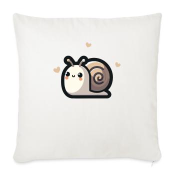 Kawaii escargot mignon motif - Housse de coussin décorative 45 x 45 cm - blanc nature - Devant