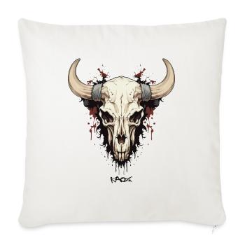 Le crâne d’une vache-taureau - Housse de coussin décorative 45 x 45 cm - blanc nature - Devant
