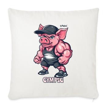 Bodybuilder Muscle Gym Cochon - Housse de coussin décorative 45 x 45 cm - blanc nature - Devant