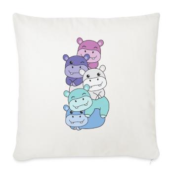 Spectrasexual Flag Pride LGBTQ Hippopotame mignon - Housse de coussin décorative 45 x 45 cm - blanc nature - Devant