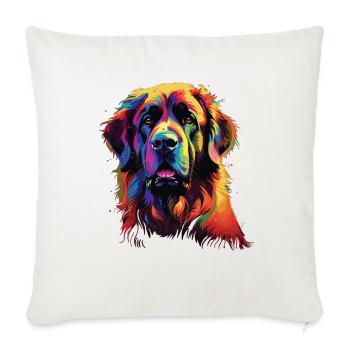 Léonberg coloré aquarelle - Housse de coussin décorative 45 x 45 cm - blanc nature - Devant